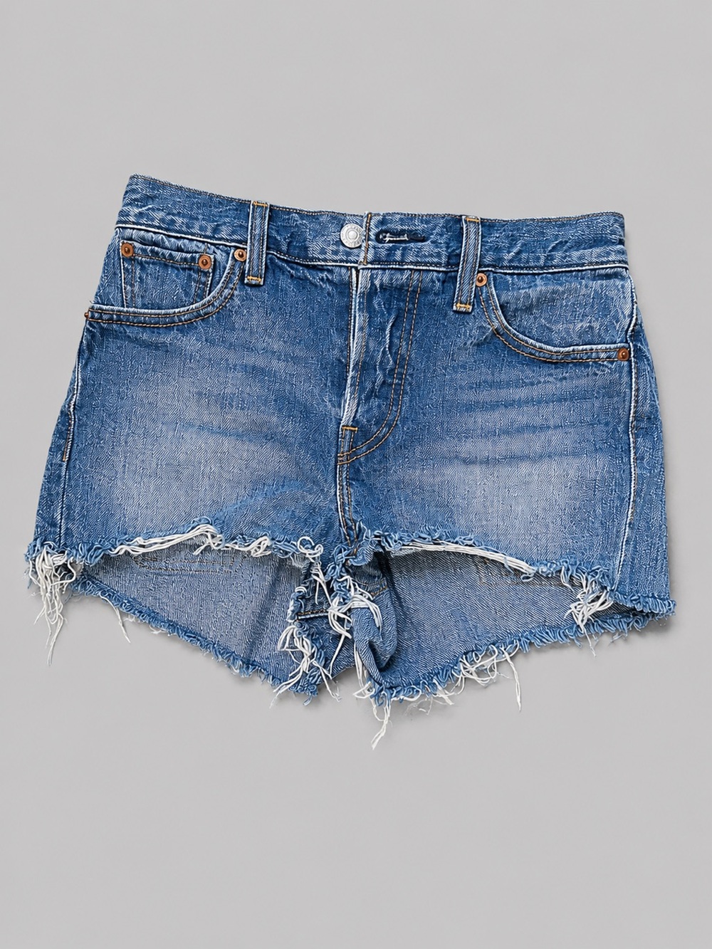 Levi's Distressed Light Blue Denim Cutoff Shorts